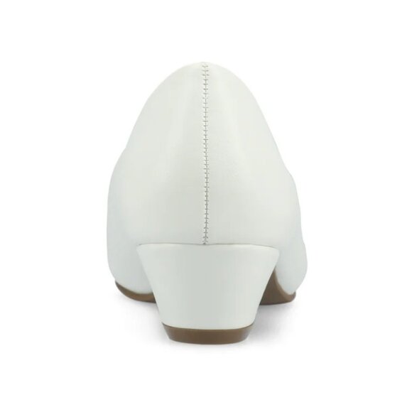 Journee Women Saar Comfort Insole Round Toe Block Heel Pumps Size 11M, White - Picture 3 of 5